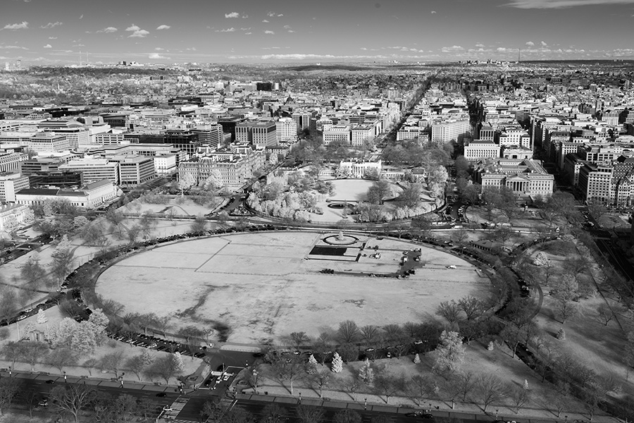 Infrared Photo of The Elipse, White House, and Washington DC.